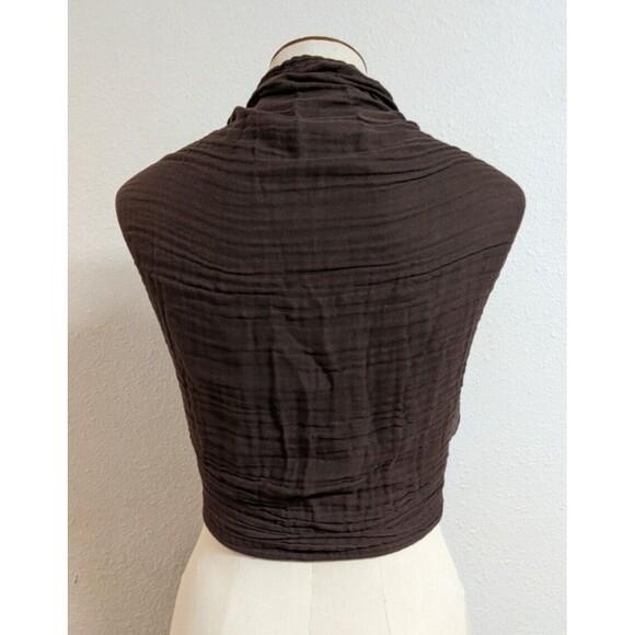 NWT~LAUDE the Label Bubble Gauze Scarf in Carob Chocolate Brown Wrap NEW! - Picture 9 of 15